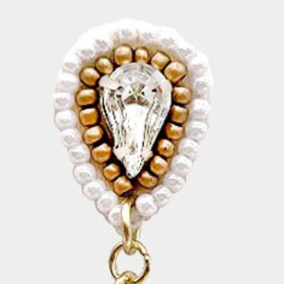 Starfish Ivory Seed Bead Earrings - Picture 3 of 6